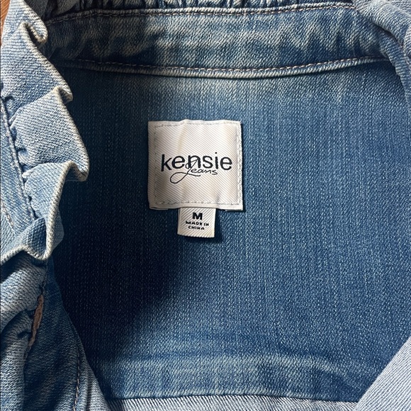 Light Blue Denim Jacket with Ruffles - Picture 2 of 4